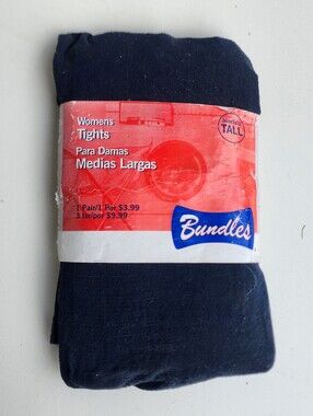 Bundles Women's Sz Tall Blue Navy Pantihose Payless Nylon 170-210lbs Sz  L